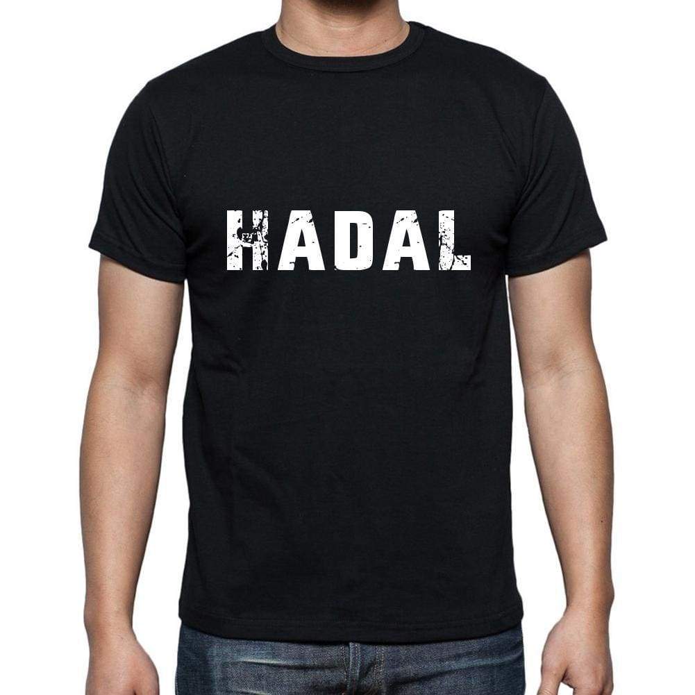 Hadal Mens Short Sleeve Round Neck T-Shirt 5 Letters Black Word 00006 - Casual