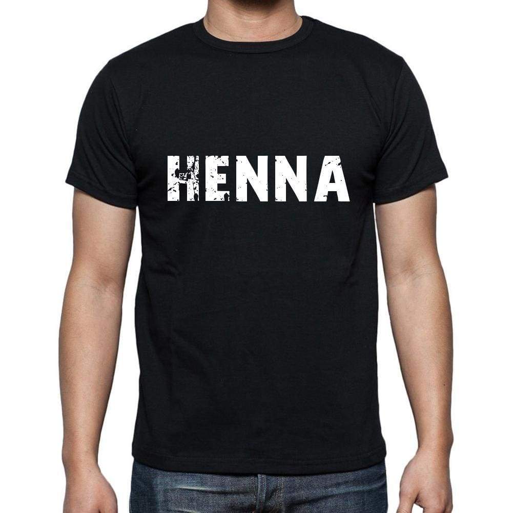 Henna Mens Short Sleeve Round Neck T-Shirt 5 Letters Black Word 00006 - Casual