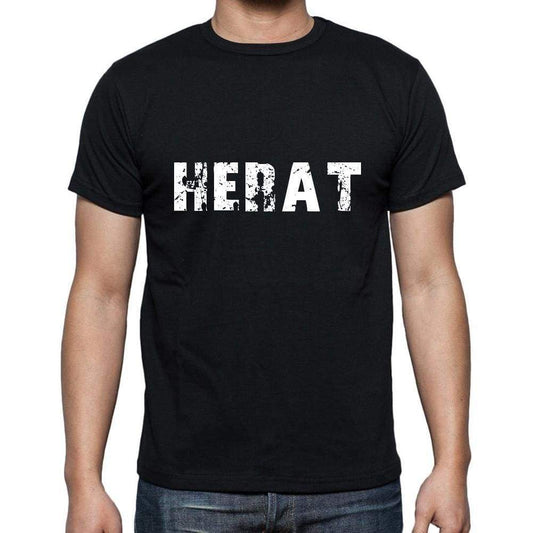 Herat Mens Short Sleeve Round Neck T-Shirt 5 Letters Black Word 00006 - Casual