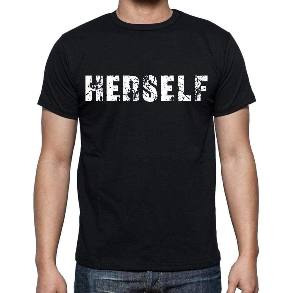 Herself White Letters Mens Short Sleeve Round Neck T-Shirt 00007