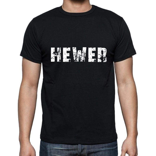 Hewer Mens Short Sleeve Round Neck T-Shirt 5 Letters Black Word 00006 - Casual