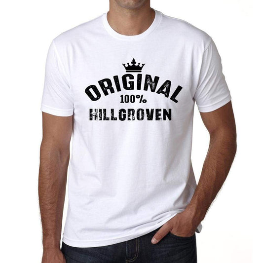 Hillgroven 100% German City White Mens Short Sleeve Round Neck T-Shirt 00001 - Casual