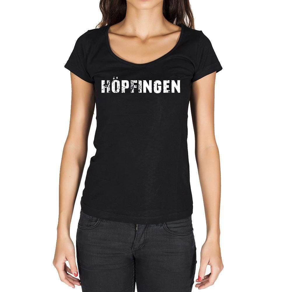 Höpfingen German Cities Black Womens Short Sleeve Round Neck T-Shirt 00002 - Casual