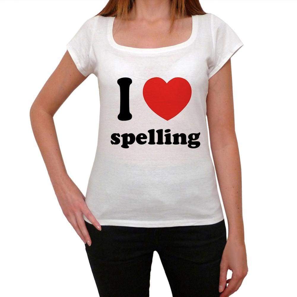 I Love Spelling Womens Short Sleeve Round Neck T-Shirt 00037 - Casual