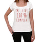 Im 100% Complex White Womens Short Sleeve Round Neck T-Shirt Gift T-Shirt 00328 - White / Xs - Casual
