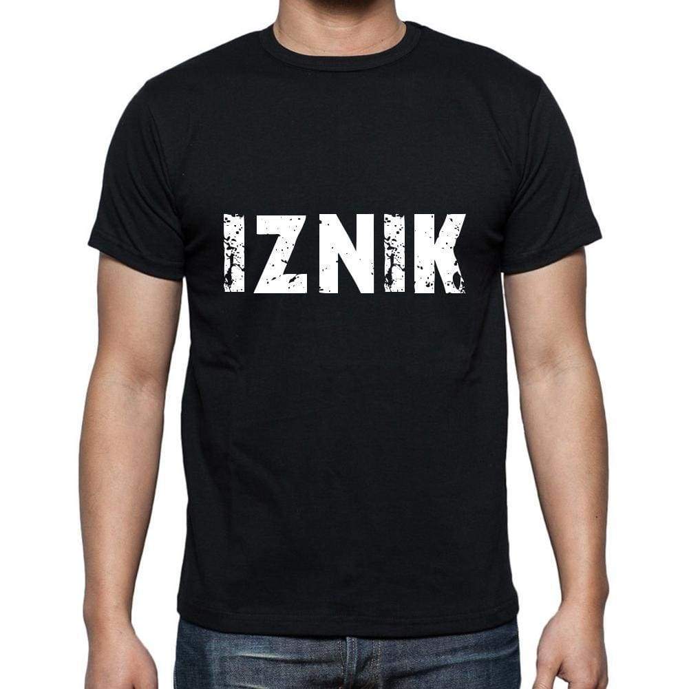 Iznik Mens Short Sleeve Round Neck T-Shirt 5 Letters Black Word 00006 - Casual