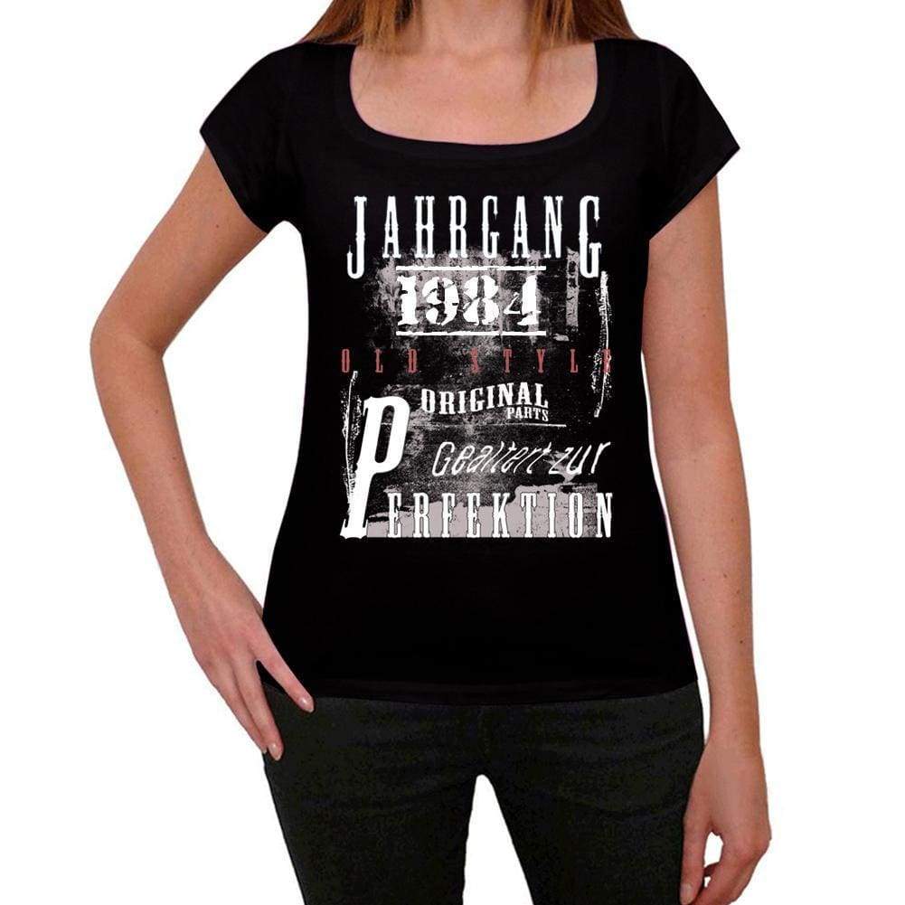 Jahrgang Birthday 1984 Black Womens Short Sleeve Round Neck T-Shirt Gift T-Shirt 00353 - Black / Xs - Casual