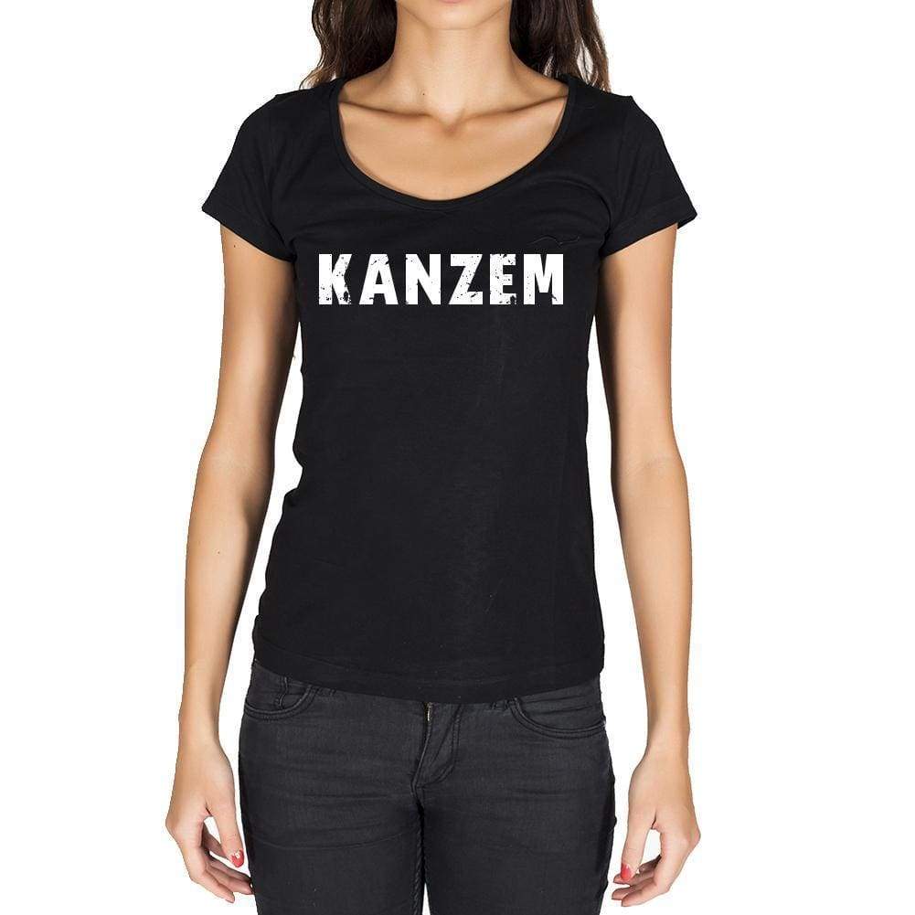 Kanzem German Cities Black Womens Short Sleeve Round Neck T-Shirt 00002 - Casual