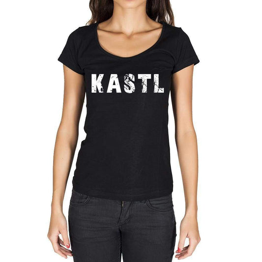 Kastl German Cities Black Womens Short Sleeve Round Neck T-Shirt 00002 - Casual