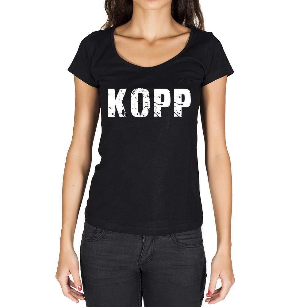 Kopp German Cities Black Womens Short Sleeve Round Neck T-Shirt 00002 - Casual