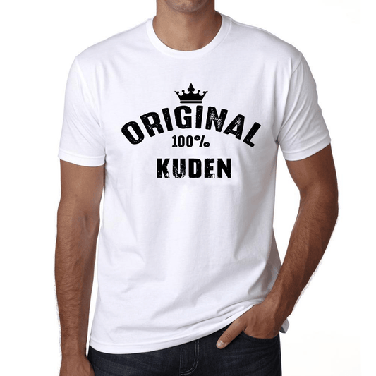 Kuden 100% German City White Mens Short Sleeve Round Neck T-Shirt 00001 - Casual