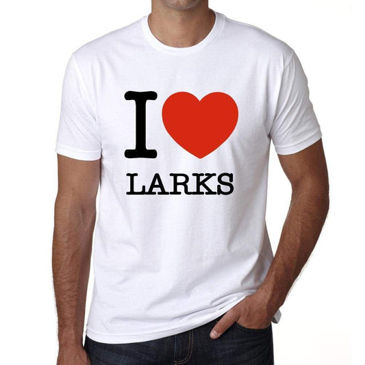 Larks Mens Short Sleeve Round Neck T-Shirt - White / S - Casual