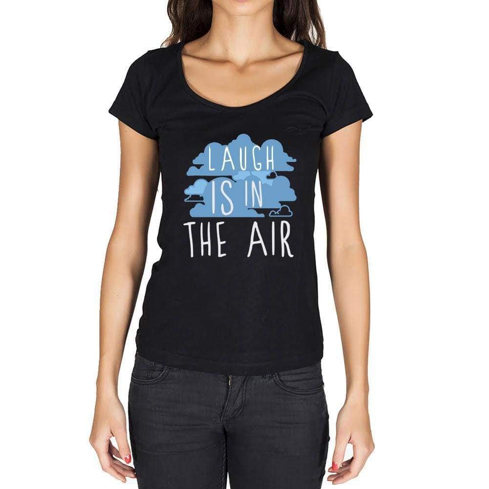 Laugh In The Air Black Womens Short Sleeve Round Neck T-Shirt Gift T-Shirt 00303 - Black / Xs - Casual