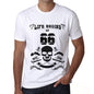 Life Begins At 66 Mens T-Shirt White Birthday Gift 00448 - White / Xs - Casual