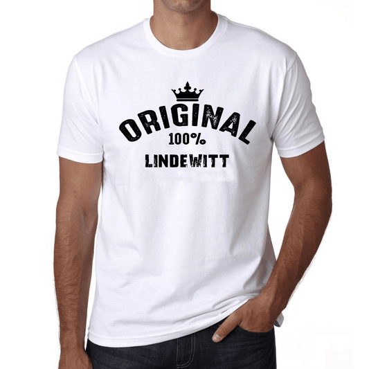 Lindewitt 100% German City White Mens Short Sleeve Round Neck T-Shirt 00001 - Casual
