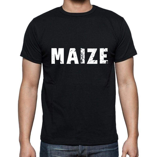 Maize Mens Short Sleeve Round Neck T-Shirt 5 Letters Black Word 00006 - Casual