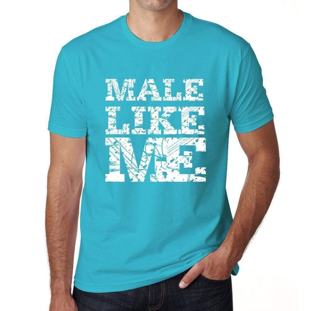 Male Like Me Blue Mens Short Sleeve Round Neck T-Shirt - Blue / S - Casual