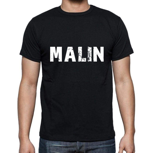 Malin Mens Short Sleeve Round Neck T-Shirt 5 Letters Black Word 00006 - Casual