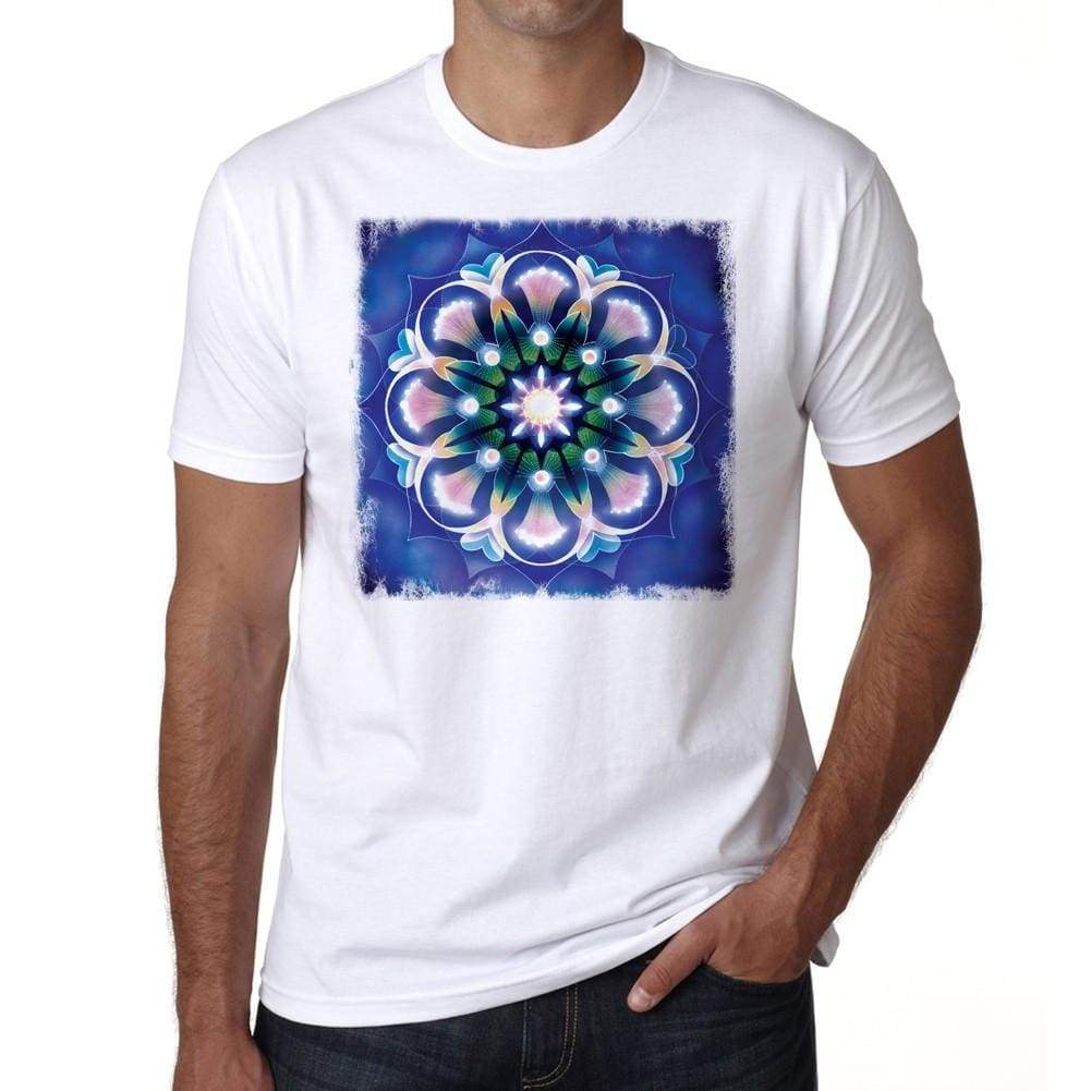 Mandala 10 H Mens White Tee 100% Cotton 00175