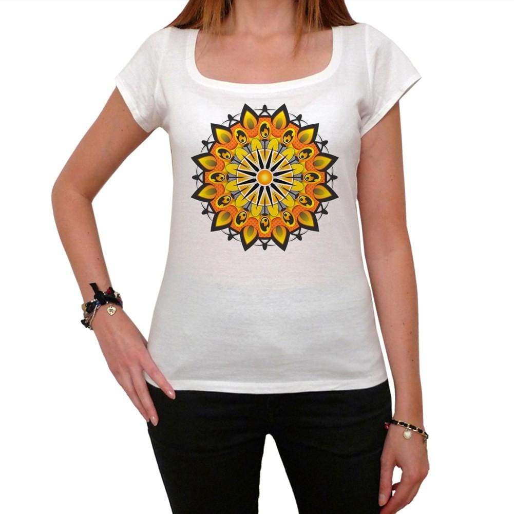 Mandala 19 White Womens T-Shirt 100% Cotton 00176