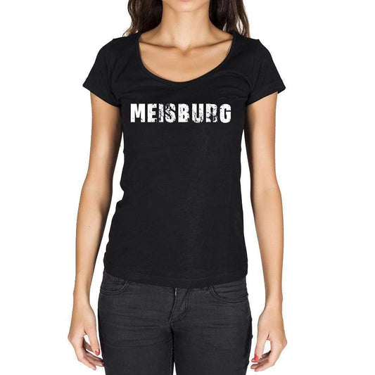 Meisburg German Cities Black Womens Short Sleeve Round Neck T-Shirt 00002 - Casual