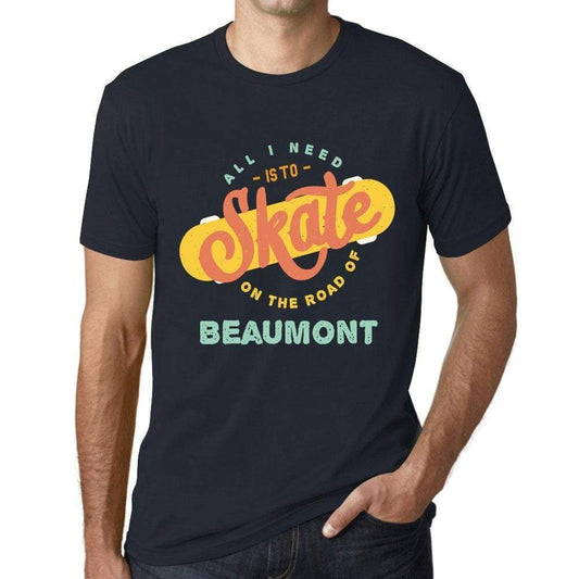 Mens Vintage Tee Shirt Graphic T Shirt Beaumont Navy - Navy / Xs / Cotton - T-Shirt