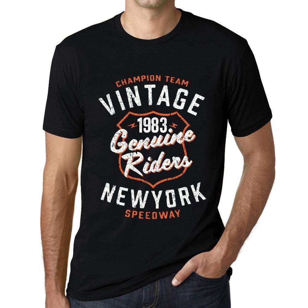 Mens Vintage Tee Shirt Graphic T Shirt Genuine Riders 1983 Deep Black - Deep Black / Xs / Cotton - T-Shirt