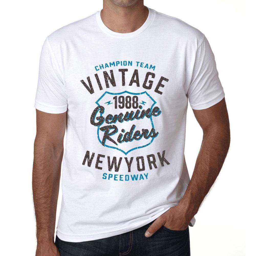 Mens Vintage Tee Shirt Graphic T Shirt Genuine Riders 1988 White - White / Xs / Cotton - T-Shirt