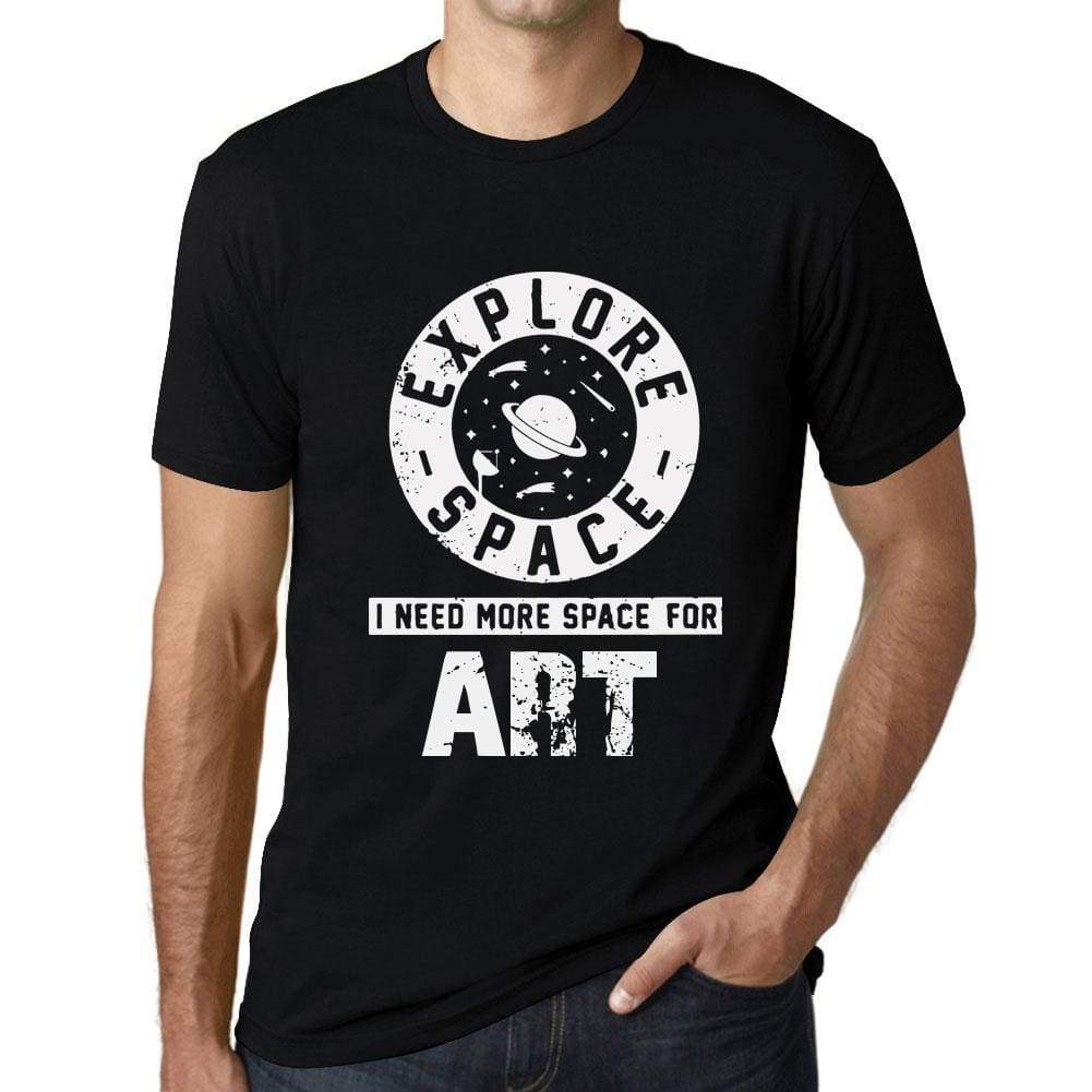 Mens Vintage Tee Shirt Graphic T Shirt I Need More Space For Art Deep Black White Text - Deep Black / Xs / Cotton - T-Shirt