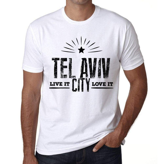 Mens Vintage Tee Shirt Graphic T Shirt Live It Love It Tel Aviv White - White / Xs / Cotton - T-Shirt