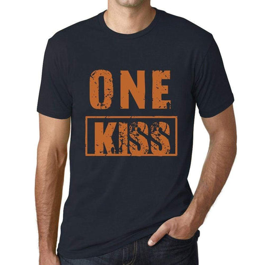 Mens Vintage Tee Shirt Graphic T Shirt One Kiss Navy - Navy / Xs / Cotton - T-Shirt