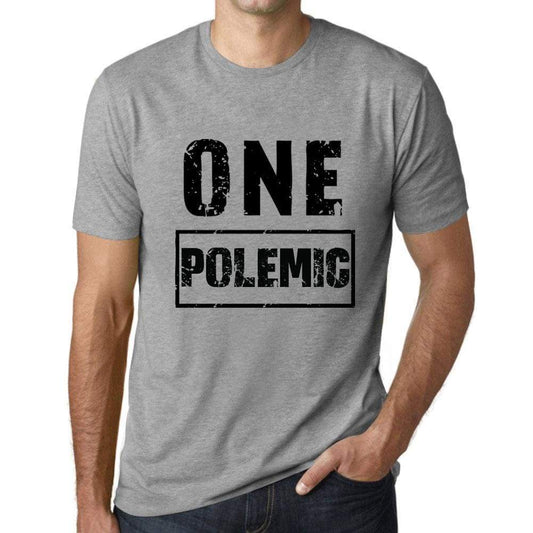 Mens Vintage Tee Shirt Graphic T Shirt One Polemic Grey Marl - Grey Marl / Xs / Cotton - T-Shirt