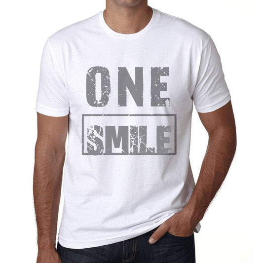 Mens Vintage Tee Shirt Graphic T Shirt One Smile White - White / Xs / Cotton - T-Shirt