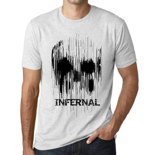 Mens Vintage Tee Shirt Graphic T Shirt Skull Infernal Vintage White - Vintage White / Xs / Cotton - T-Shirt