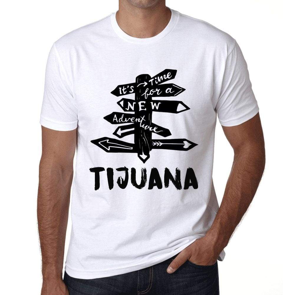 Mens Vintage Tee Shirt Graphic T Shirt Time For New Advantures Tijuana White - White / Xs / Cotton - T-Shirt