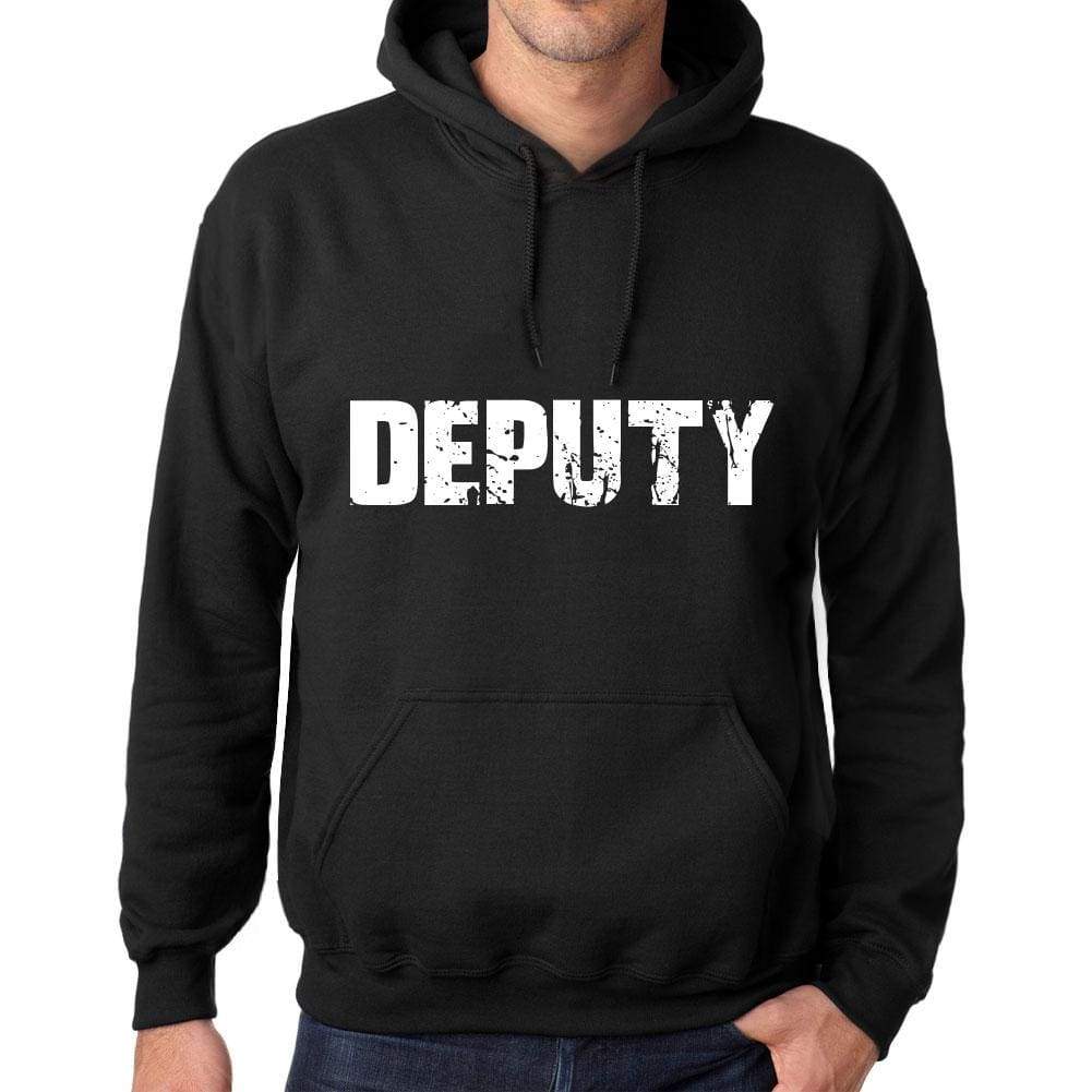 Men’s Women’s Unisex <span>Printed</span> <span>Graphic</span> Cotton <span>Hoodie</span> Soft Heavyweight Hooded Sweatshirt Pullover Popular Words DEPUTY Deep Black - ULTRABASIC