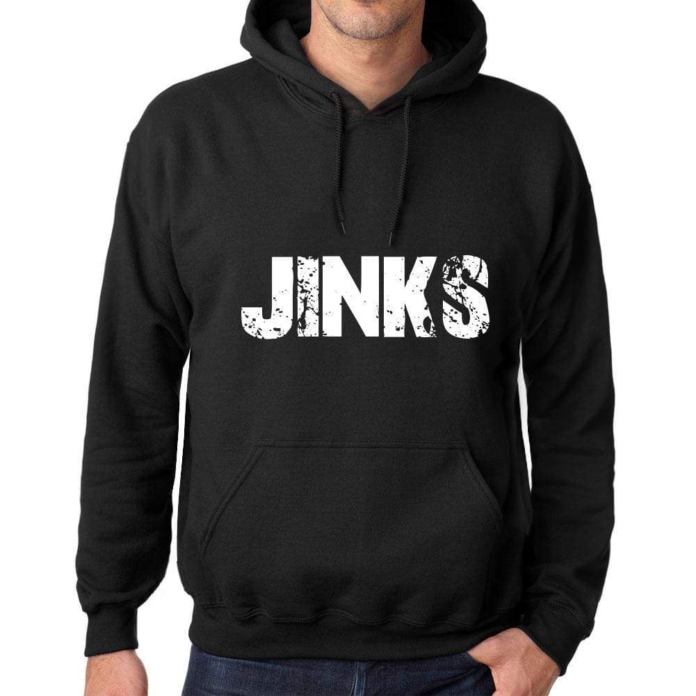 Mens Womens Unisex Printed Graphic Cotton Hoodie Soft Heavyweight Hooded Sweatshirt Pullover Popular Words Jinks Deep Black - Black / Xs /