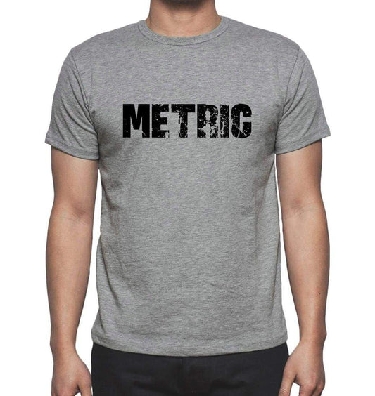 Metric Grey Mens Short Sleeve Round Neck T-Shirt 00018 - Grey / S - Casual