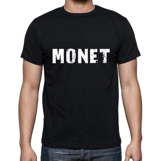 Monet Mens Short Sleeve Round Neck T-Shirt 5 Letters Black Word 00006 - Casual