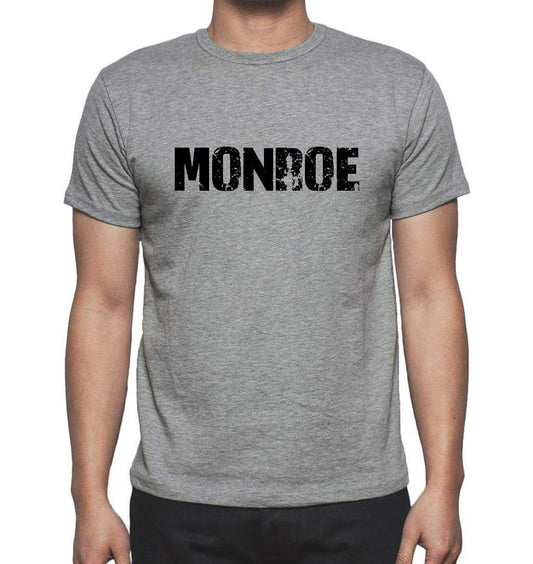 Monroe Grey Mens Short Sleeve Round Neck T-Shirt 00018 - Grey / S - Casual