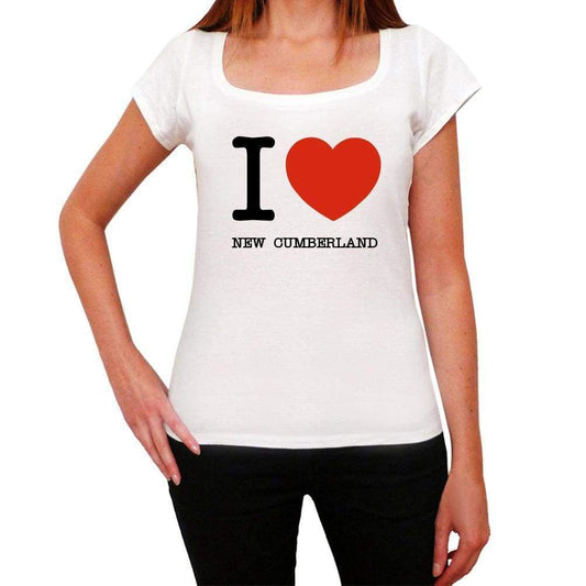 New Cumberland I Love Citys White Womens Short Sleeve Round Neck T-Shirt 00012 - White / Xs - Casual