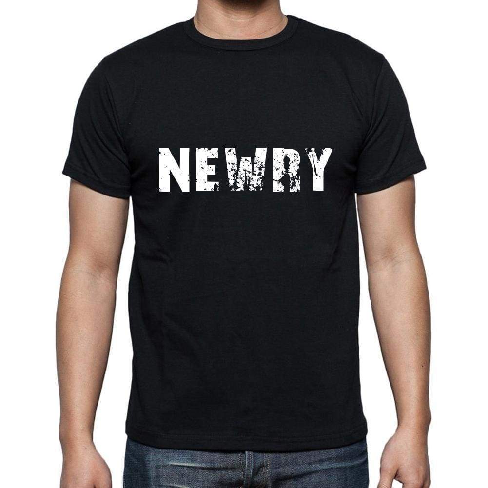 Newry Mens Short Sleeve Round Neck T-Shirt 5 Letters Black Word 00006 - Casual