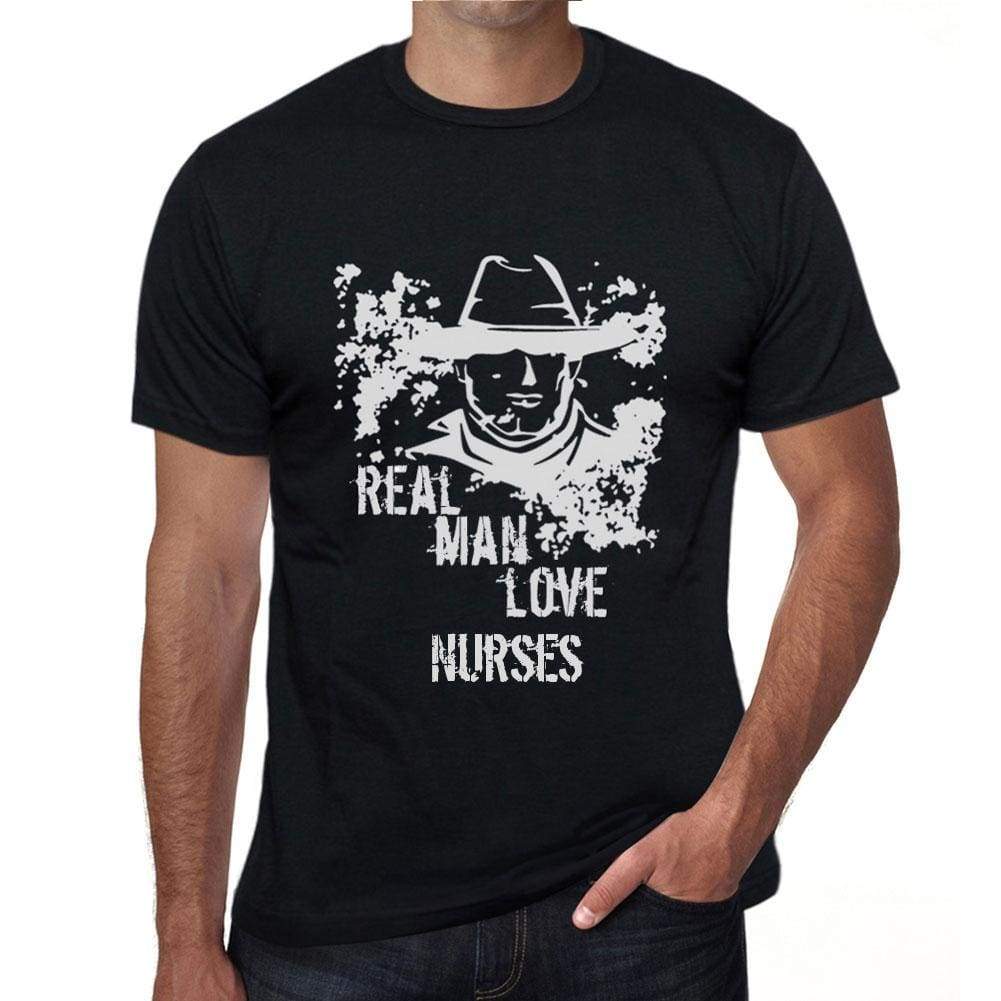 Nurses Real Men Love Nurses Mens T Shirt Black Birthday Gift 00538 - Black / Xs - Casual