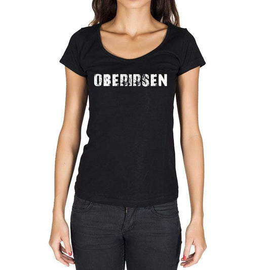 Oberirsen German Cities Black Womens Short Sleeve Round Neck T-Shirt 00002 - Casual