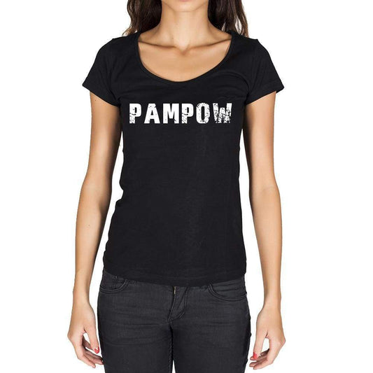 Pampow German Cities Black Womens Short Sleeve Round Neck T-Shirt 00002 - Casual