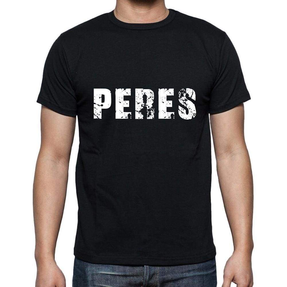 Peres Mens Short Sleeve Round Neck T-Shirt 5 Letters Black Word 00006 - Casual