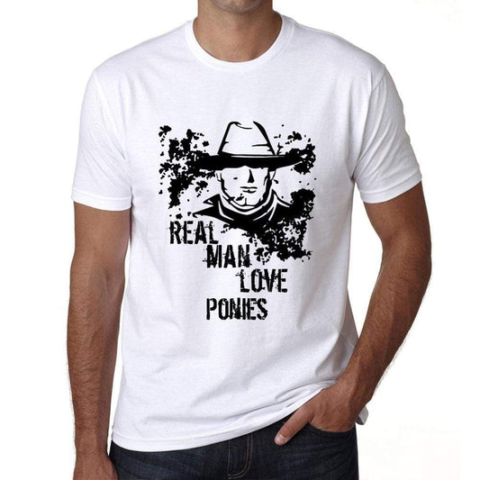 Ponies Real Men Love Ponies Mens T Shirt White Birthday Gift 00539 - White / Xs - Casual