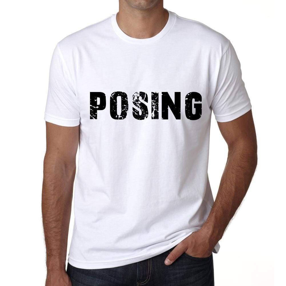 Posing Mens T Shirt White Birthday Gift 00552 - White / Xs - Casual