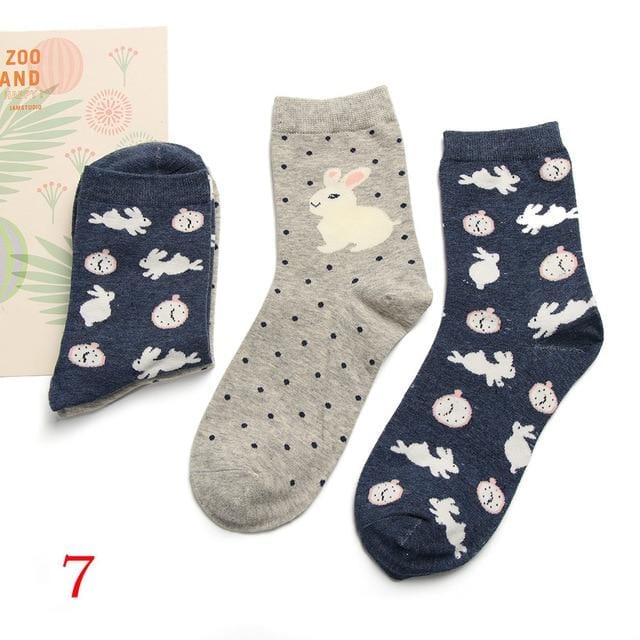 2Pair 2020 Spring Autumn Cute Socks Women Xmas Gift Box Cotton Socks Cartoon Print Creative Fashion Short Happy Socks For Girls