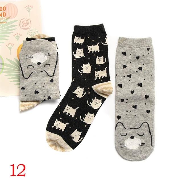 2Pair 2020 Spring Autumn Cute Socks Women Xmas Gift Box Cotton Socks Cartoon Print Creative Fashion Short Happy Socks For Girls